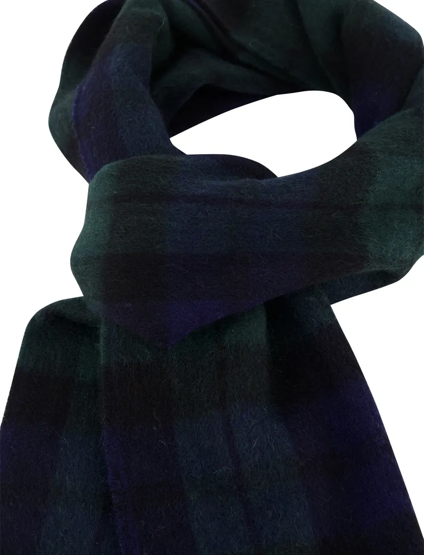Barbour Sjaals Donkerblauw ruit zwart groen