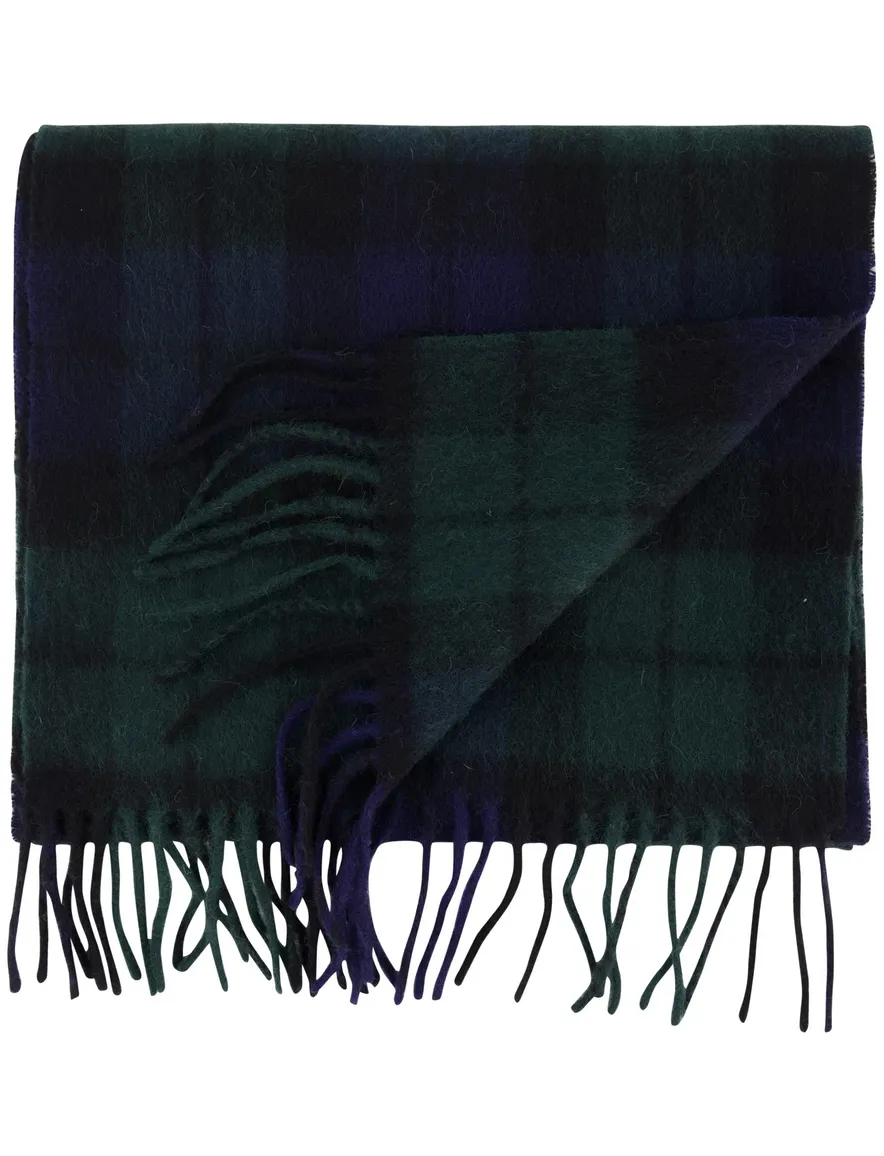 Barbour sjaal donkergroen navy geruit wol