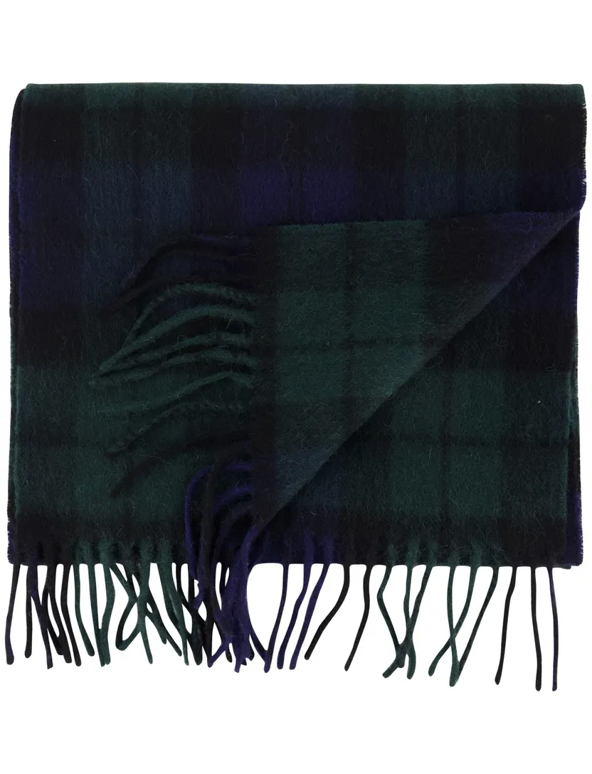 Barbour Sjaals Donkerblauw ruit zwart groen