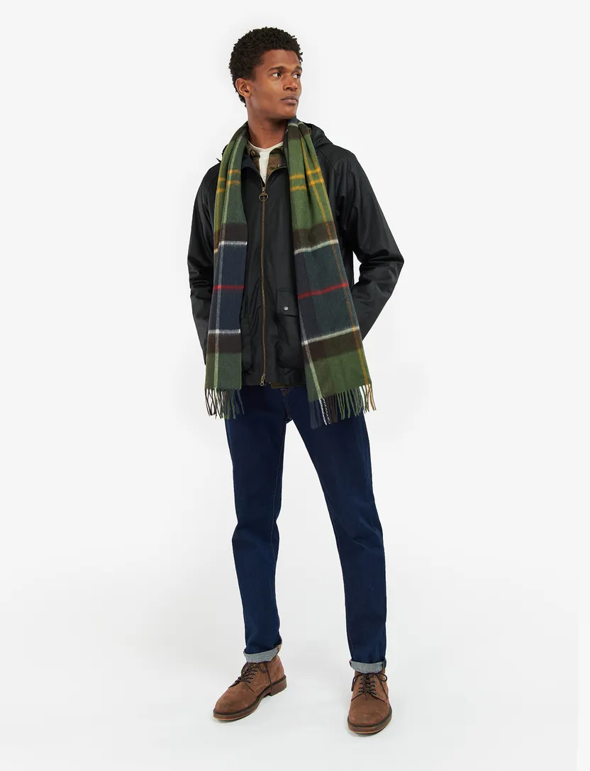 Barbour Sjaals groen ruit rode lijn