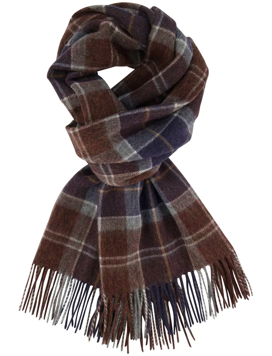 Barbour sjaal bruin navy geruit