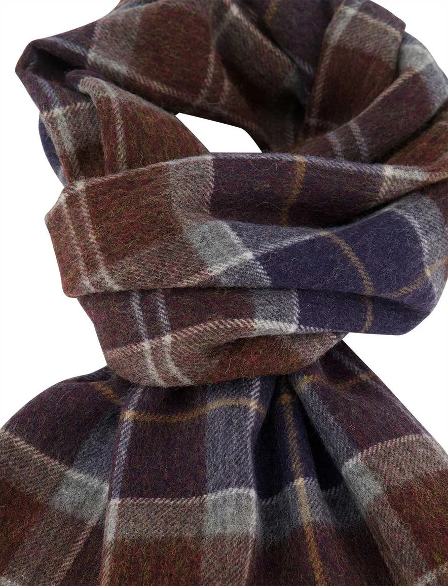 Barbour sjaal bruin navy geruit