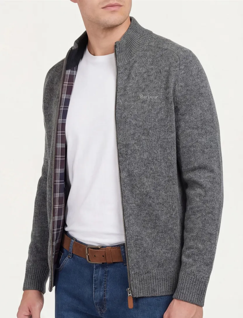 vest Barbour antraciet