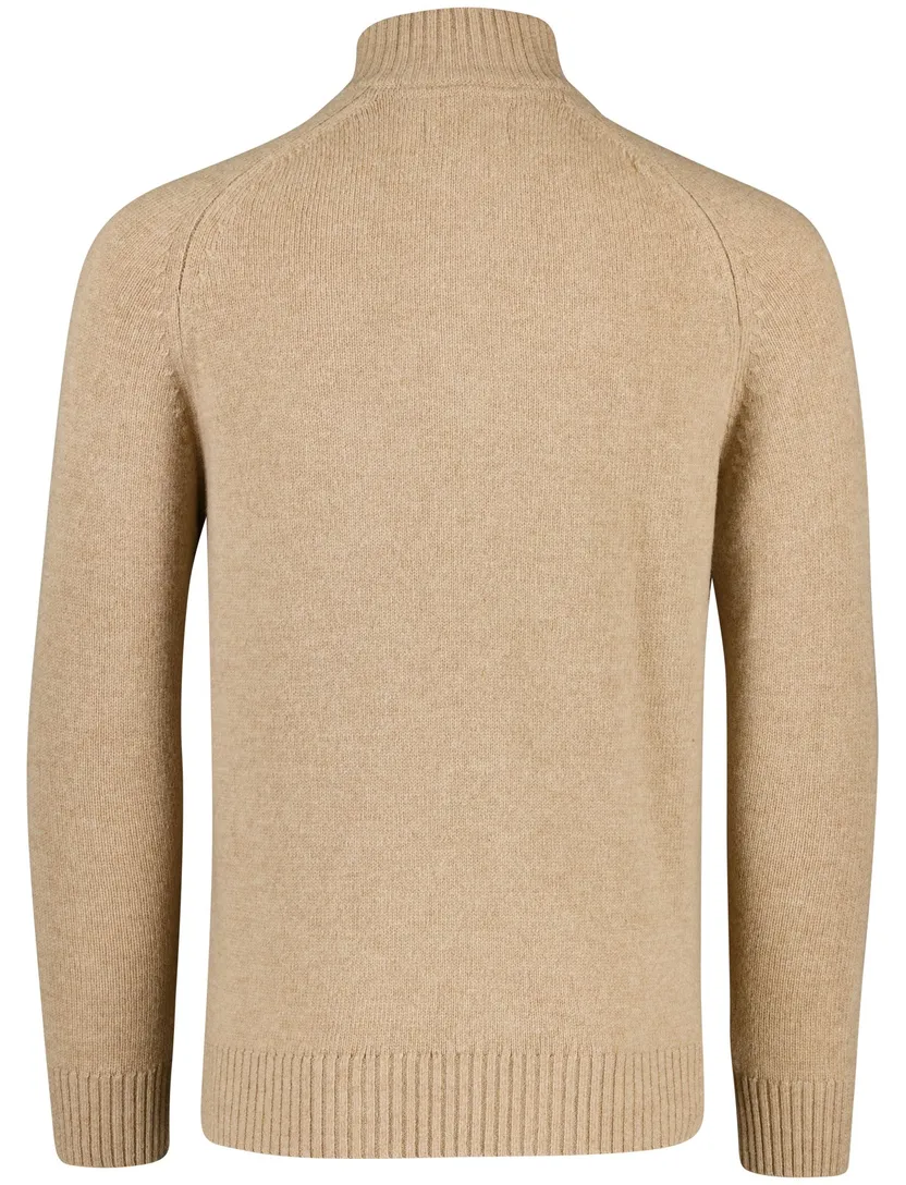 trui Barbour beige half zip wol