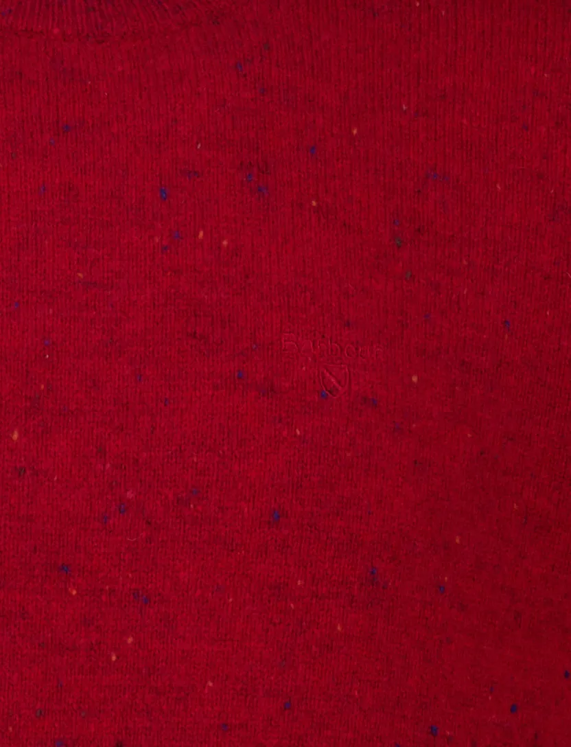 Barbour trui rood gemeleerd Tainsbury Crew wol