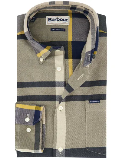 Barbour Barbour overhemd geruit grijs katoen slim fit