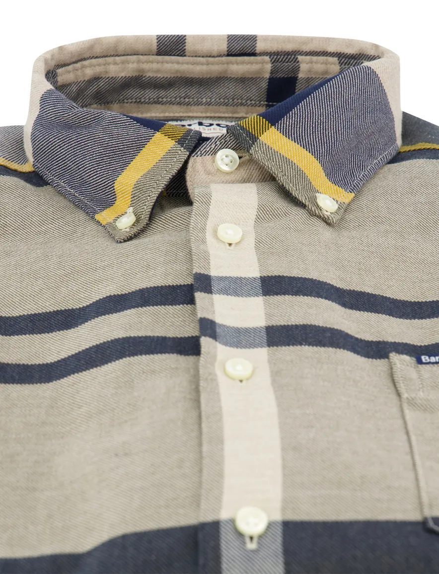 Barbour overhemd geruit grijs katoen slim fit