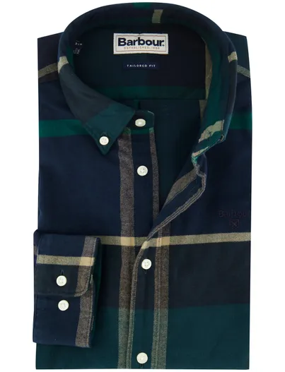 Barbour Overhemd barbour groen print katoen slim fit