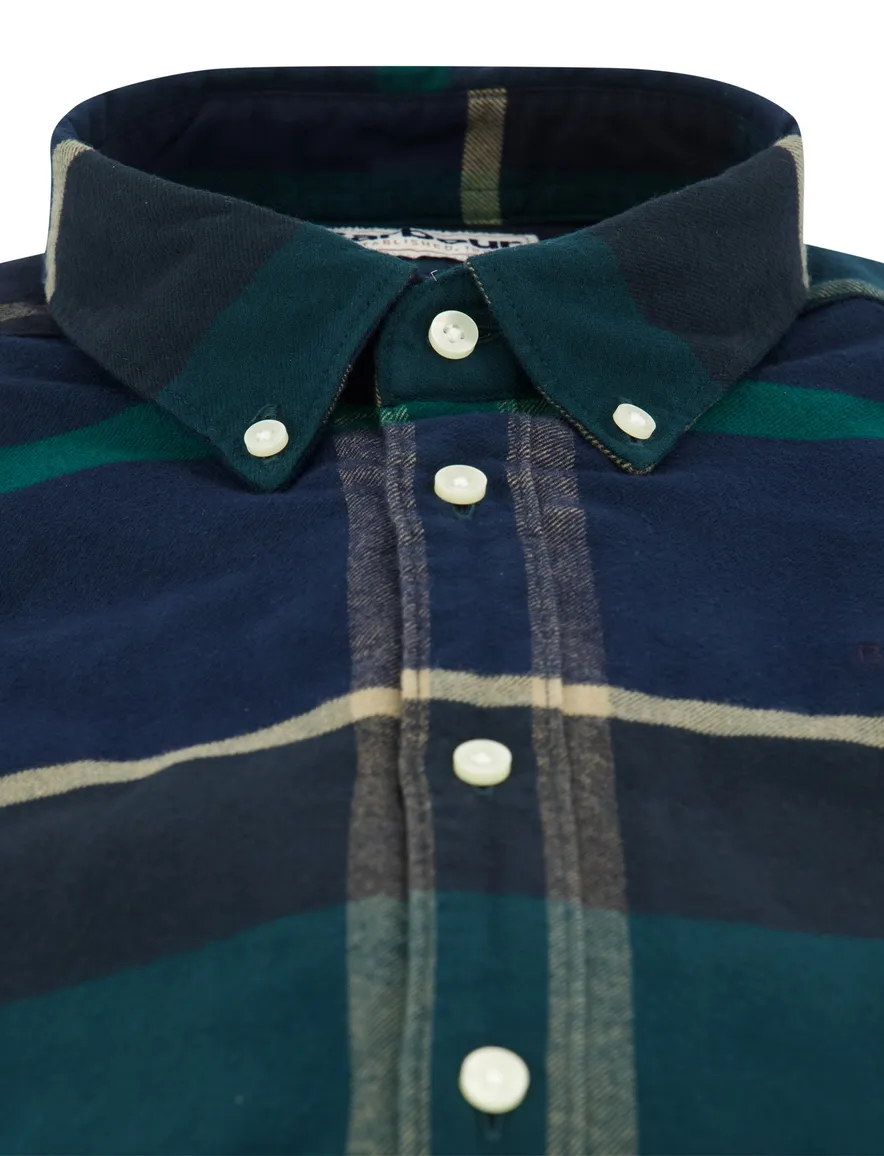Overhemd barbour groen print katoen slim fit