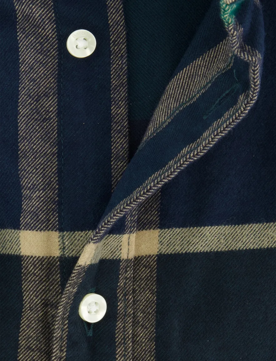 Overhemd barbour groen print katoen slim fit