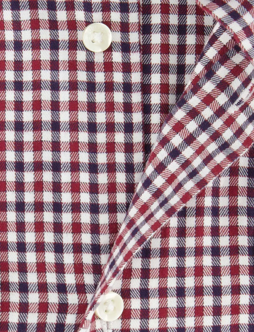 Overhemd barbour rood geruit katoen slim fit