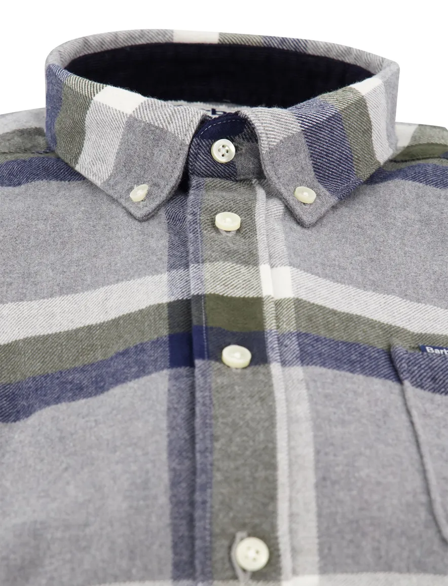 Barbour Tailored Fit casual overhemd grijs button-down boord