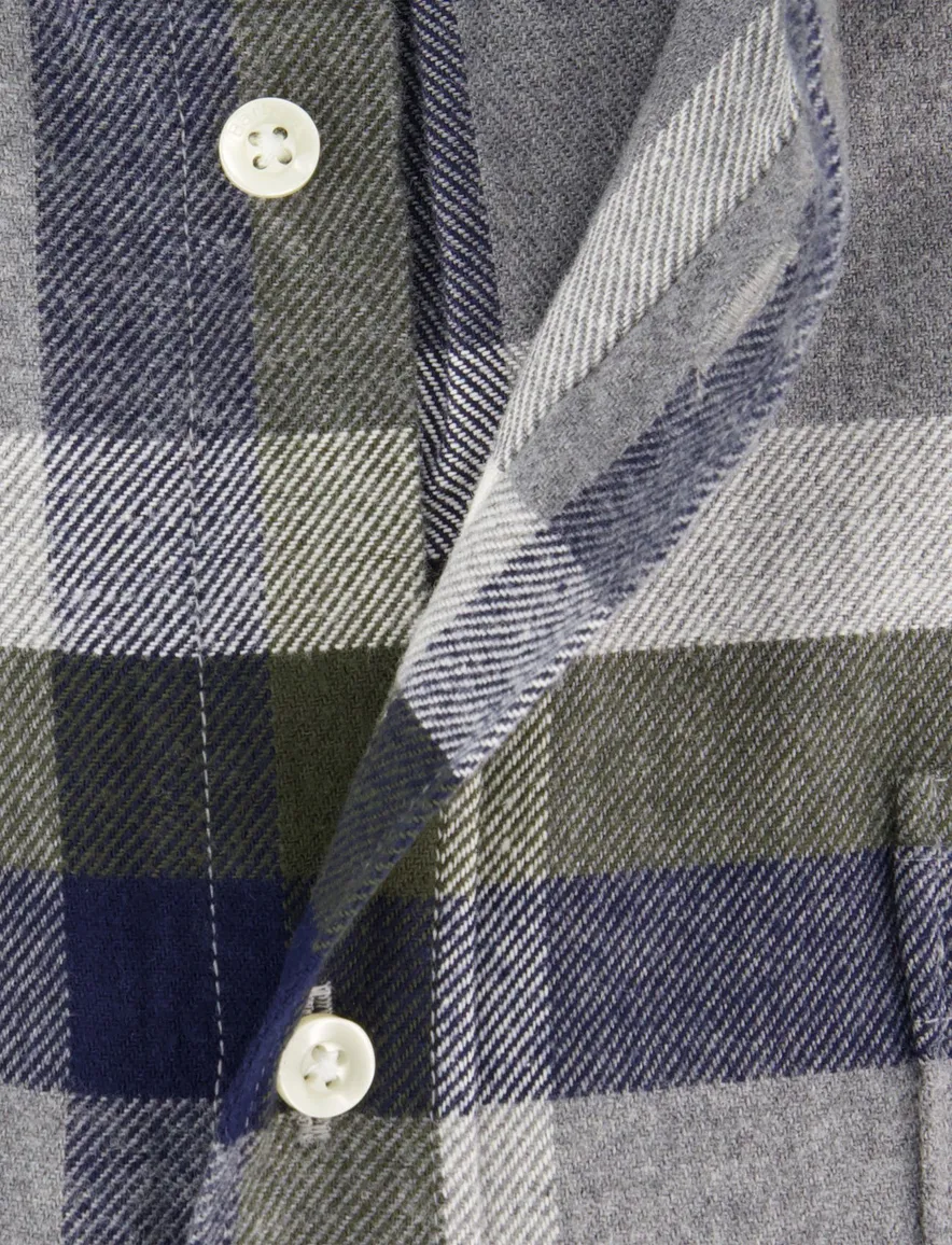 Barbour Tailored Fit casual overhemd grijs button-down boord