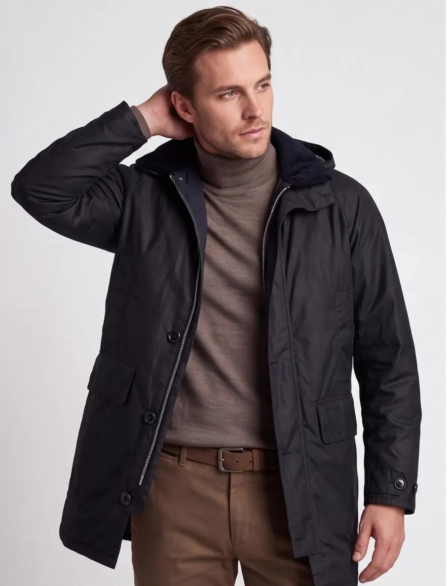 Barbour tussenjas trench coat navy