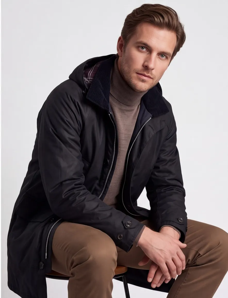 Barbour tussenjas trench coat navy