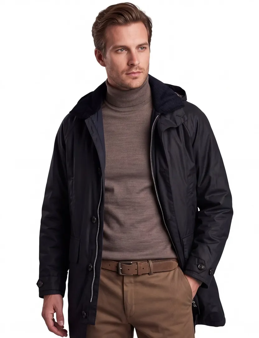 Barbour tussenjas trench coat navy