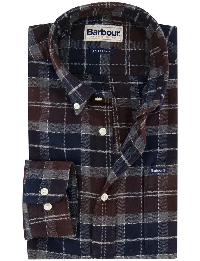 Overhemd Barbour overhemd Tailored Fit bruine ruitjes print