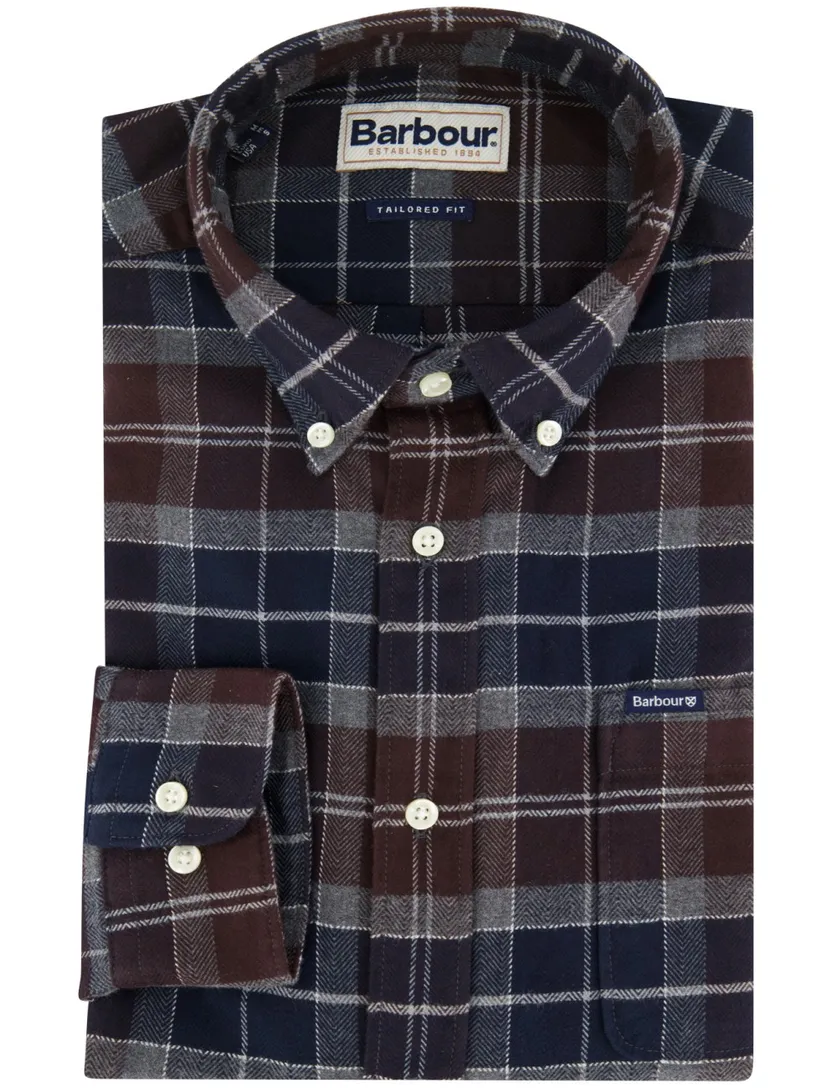 Overhemd Barbour overhemd Tailored Fit bruine ruitjes print