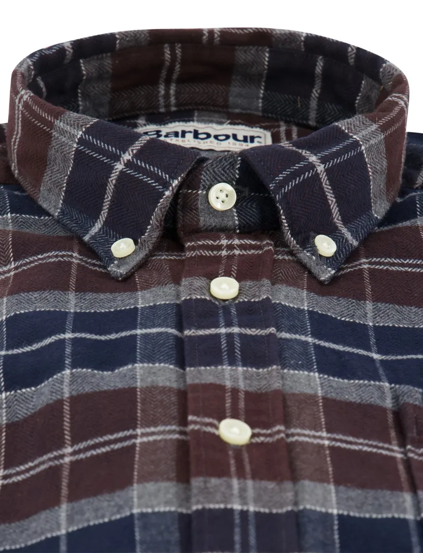 Overhemd Barbour overhemd Tailored Fit bruine ruitjes print
