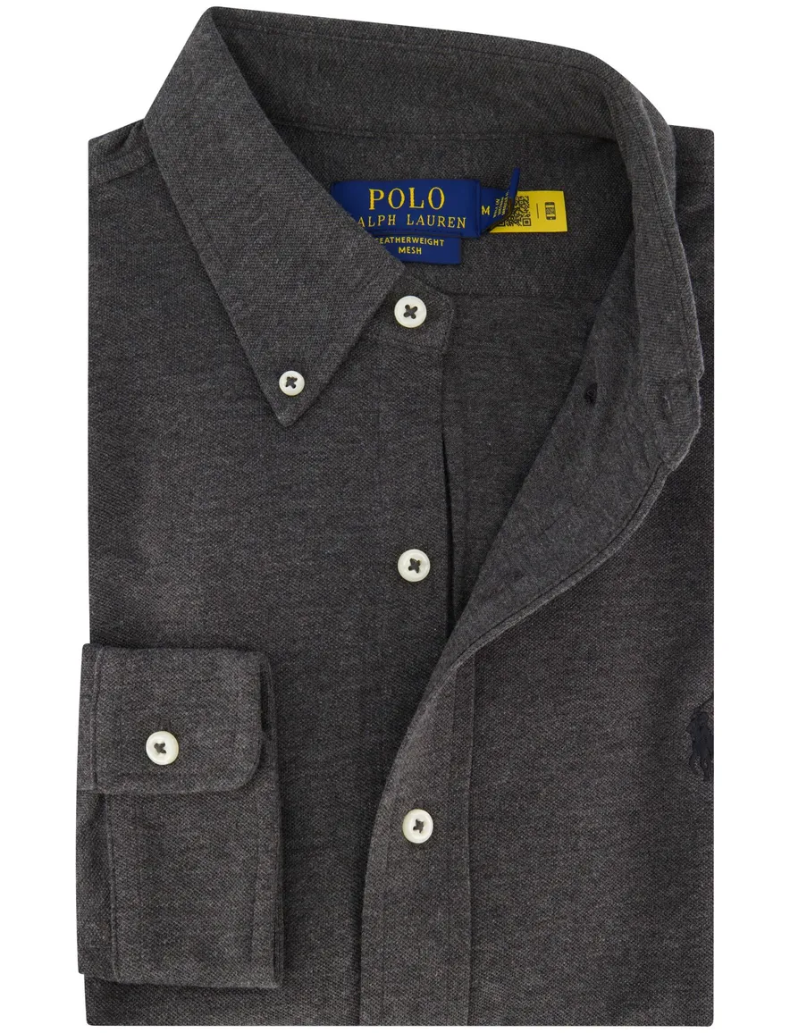 Polo Ralph Lauren overhemd grijs gemeleerd