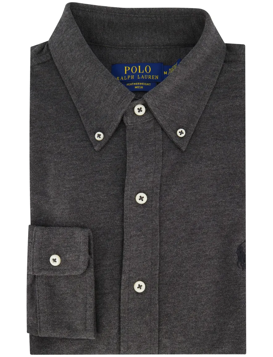 Polo Ralph Lauren overhemd grijs gemeleerd