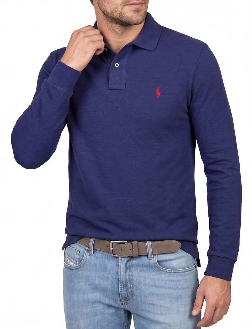 Polo Ralph Lauren polo lange mouw donkerblauw