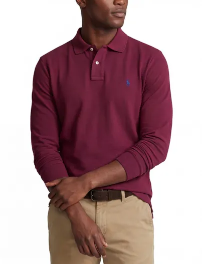 Polo Ralph Lauren Polo Ralph Lauren polo lange mouw rood 2-knoops