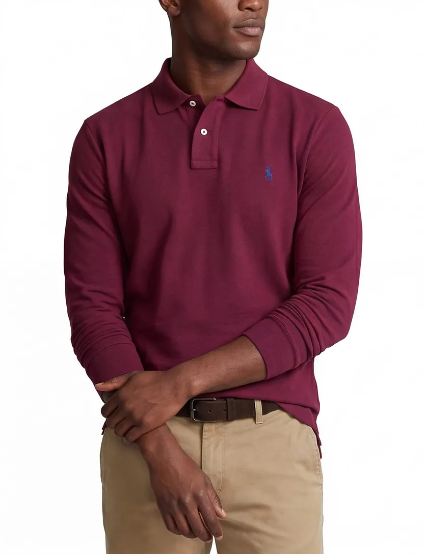 Polo Ralph Lauren polo lange mouw rood 2-knoops