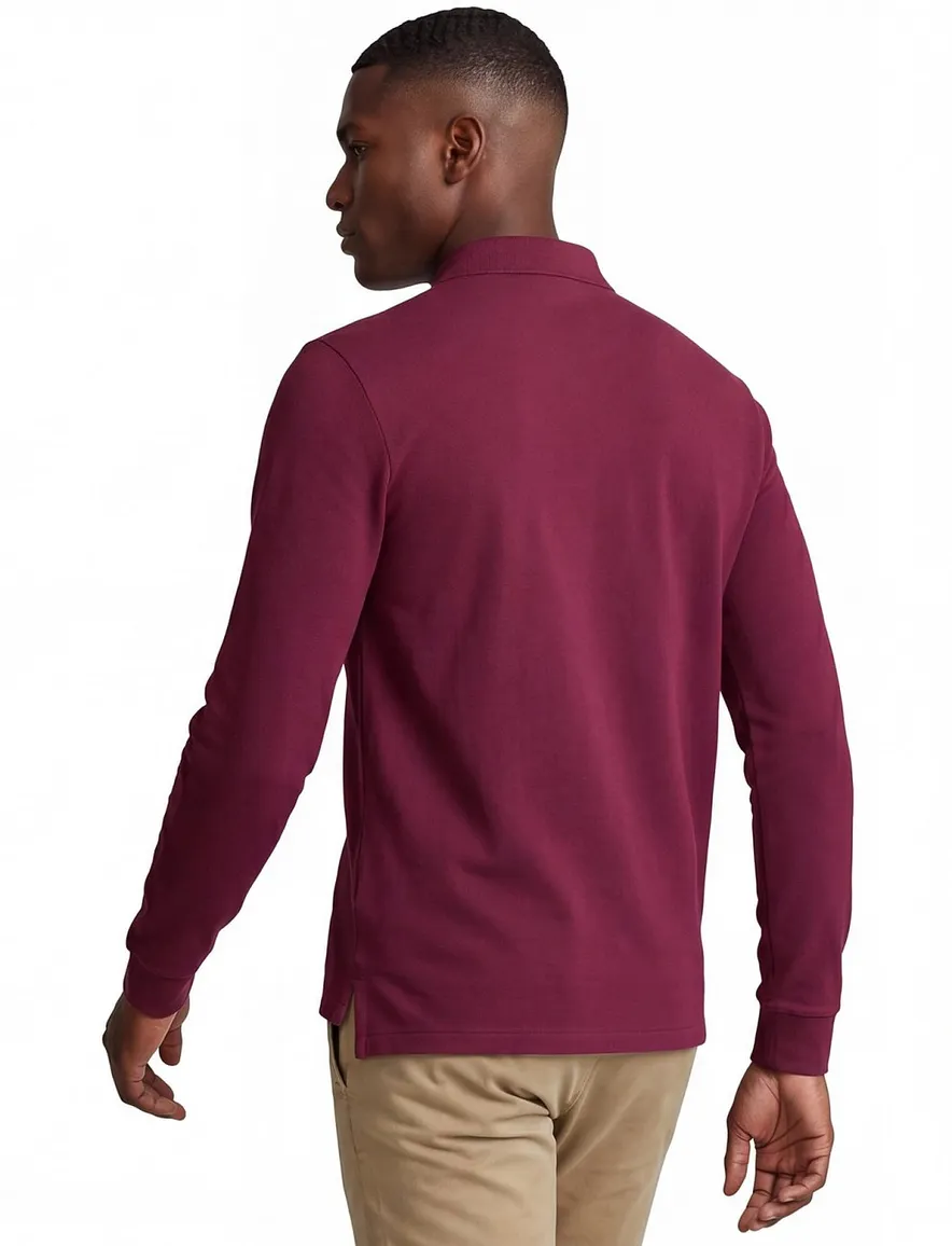 Polo Ralph Lauren polo lange mouw rood 2-knoops