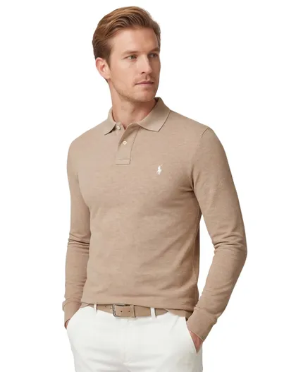 Polo Ralph Lauren trui camel Polo Ralph Lauren Custom Slim Fit
