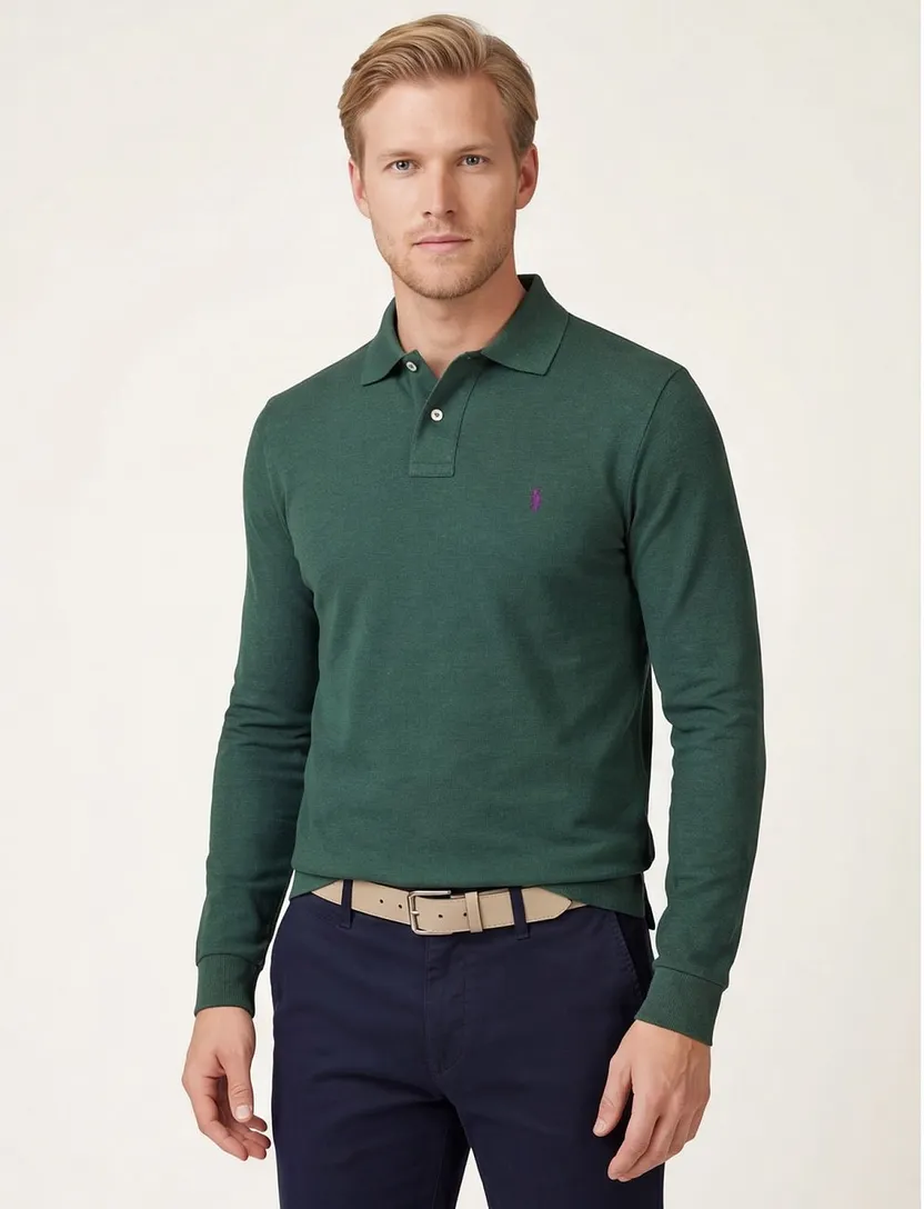 trui Polo Ralph Lauren Custom Slim Fit groen