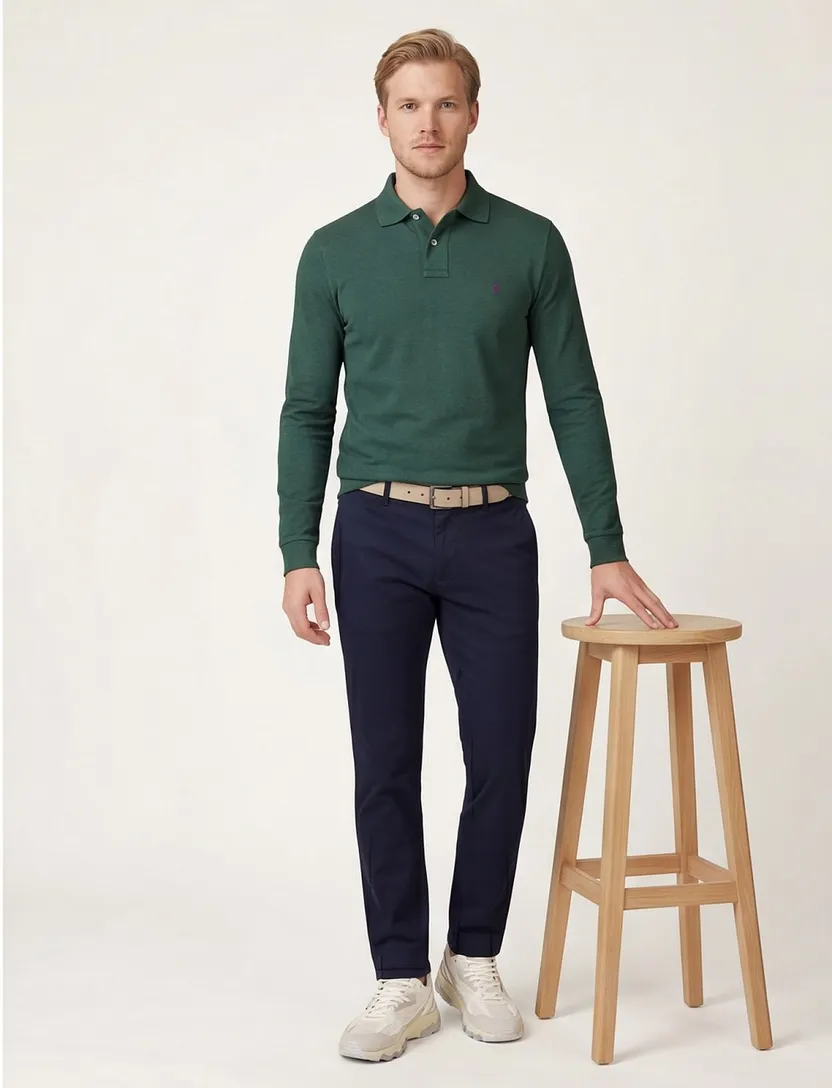 trui Polo Ralph Lauren Custom Slim Fit groen