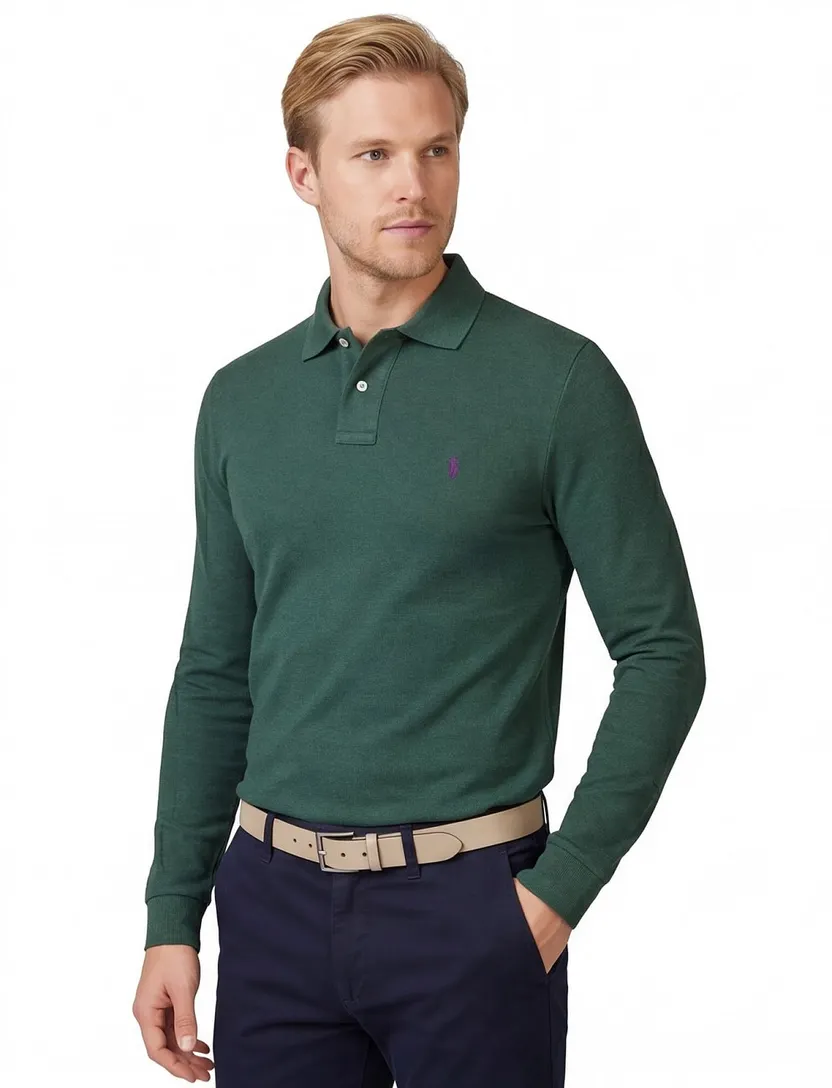 trui Polo Ralph Lauren Custom Slim Fit groen