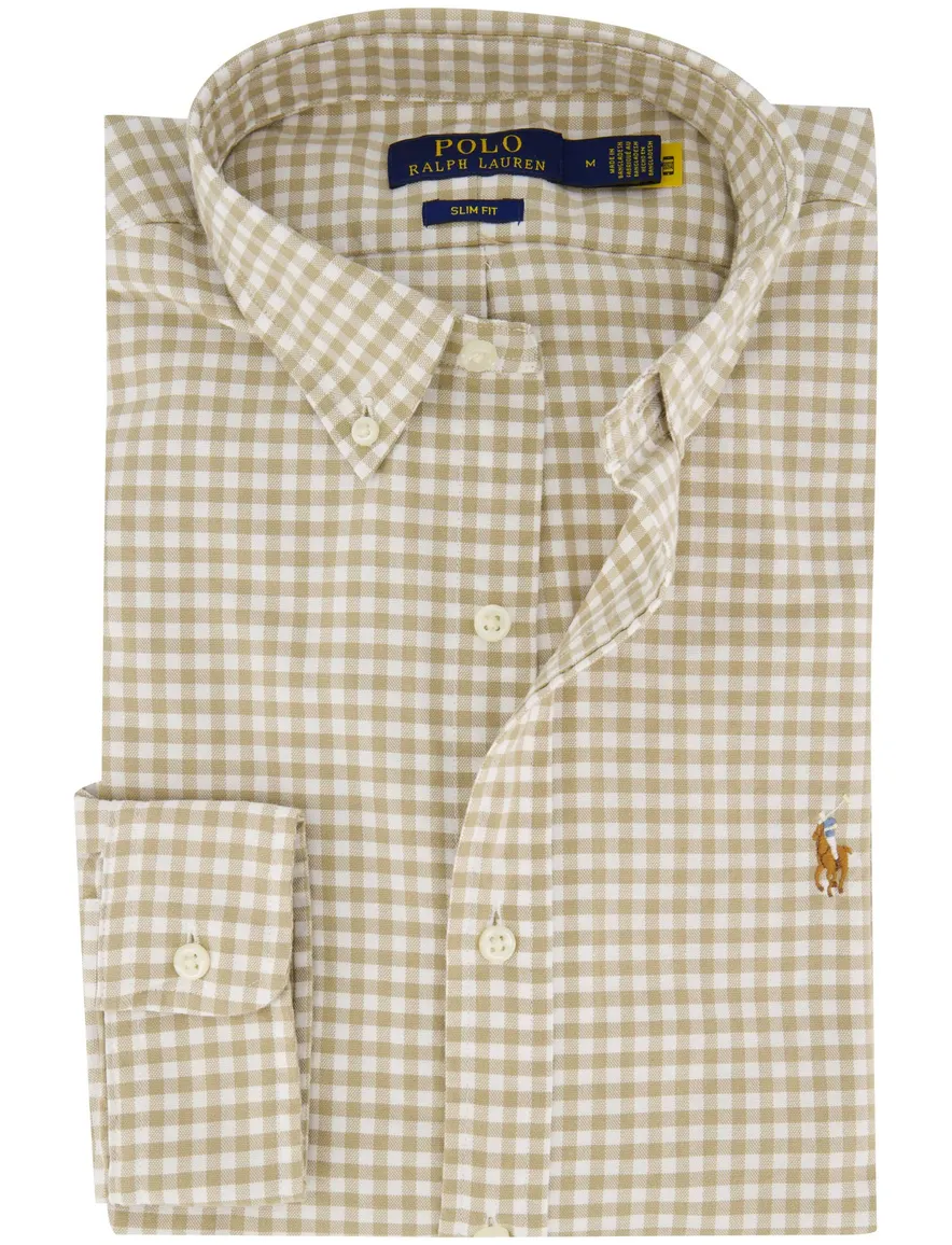 Polo Ralph Lauren overhemd geruit beige button-down