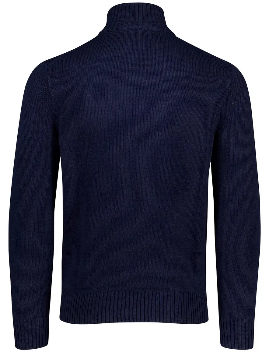Polo Ralph Lauren trui effen navy half zip normale fit