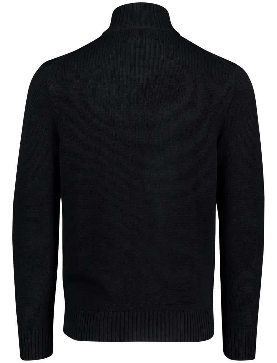 Polo Ralph Lauren trui zwart effen half zip normale fit
