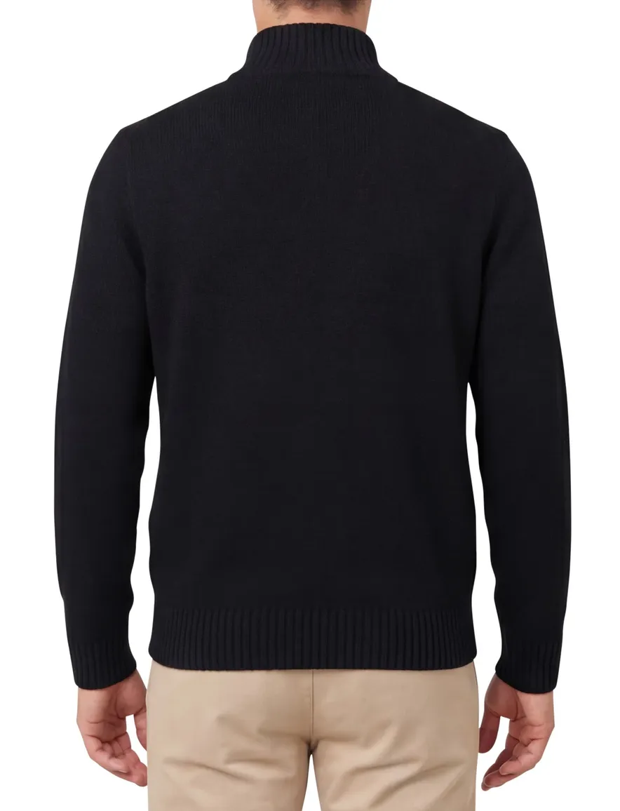 Polo Ralph Lauren trui zwart effen half zip normale fit