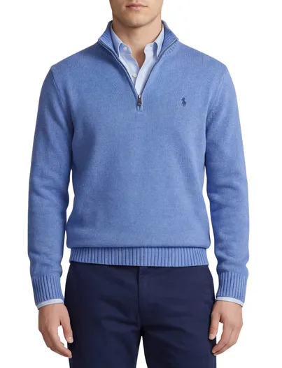 Polo Ralph Lauren Polo Ralph Lauren trui half zip effen blauw normale fit