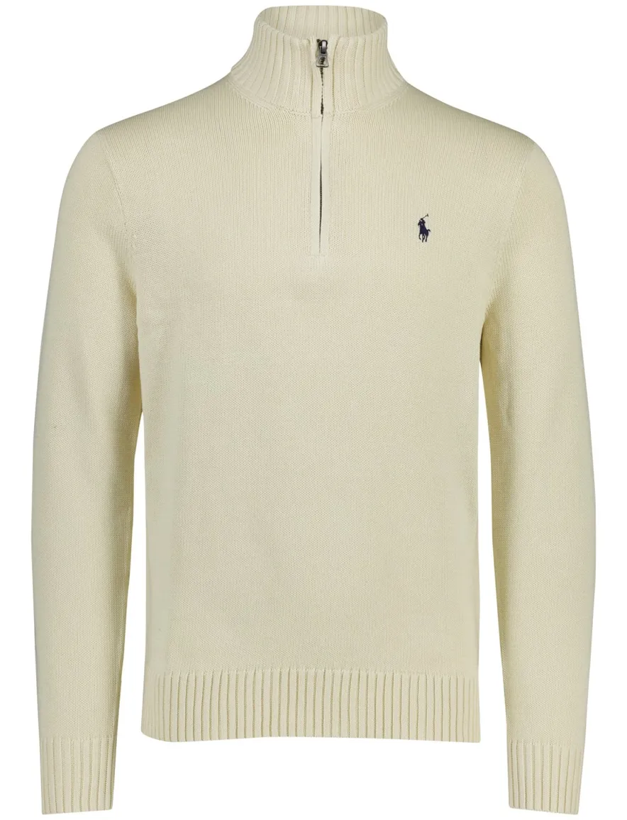 Polo Ralph Lauren trui creme effen half zip