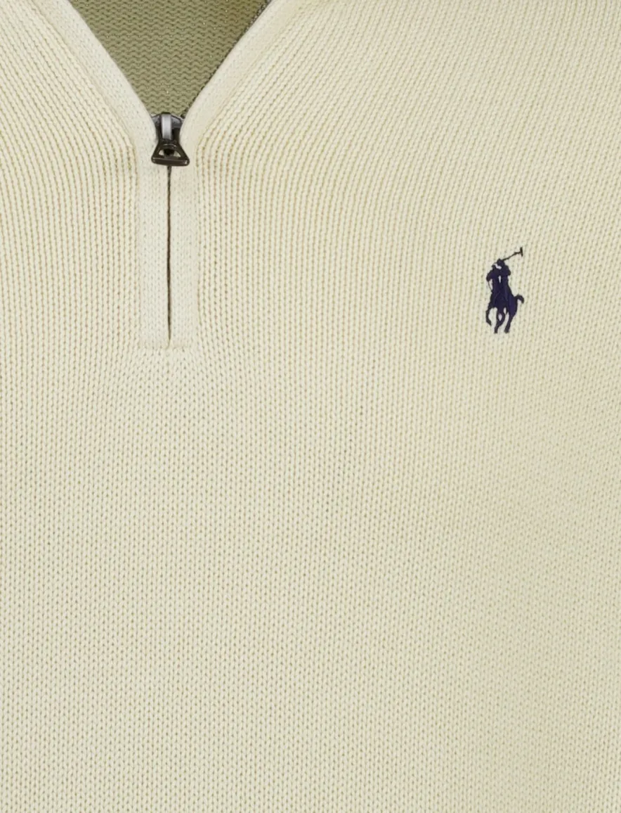 Polo Ralph Lauren trui creme effen half zip