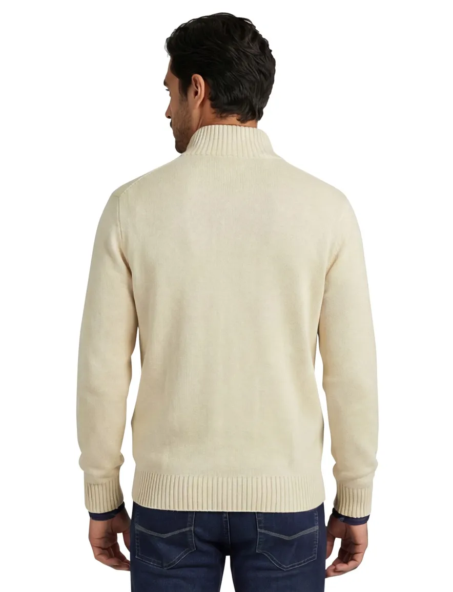 Polo Ralph Lauren trui creme effen half zip