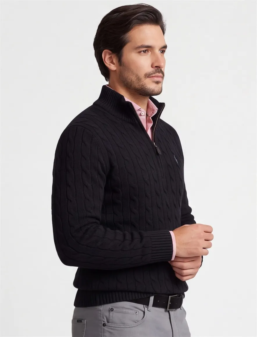 Polo Ralph Lauren Classic Fit trui zwart effen wol