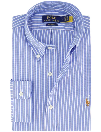 Polo Ralph Lauren Polo Ralph Lauren overhemd middenblauw gestreept