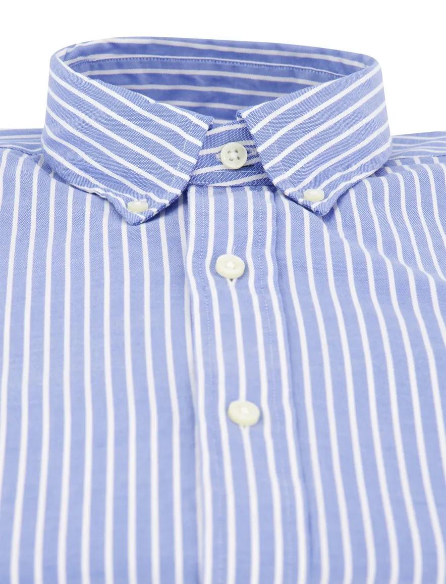 Polo Ralph Lauren overhemd middenblauw gestreept