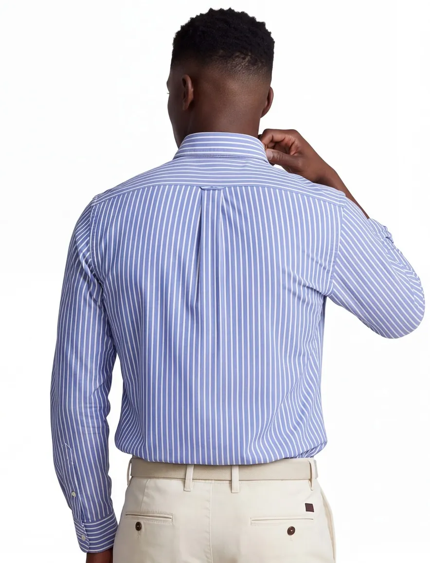 Polo Ralph Lauren overhemd middenblauw gestreept