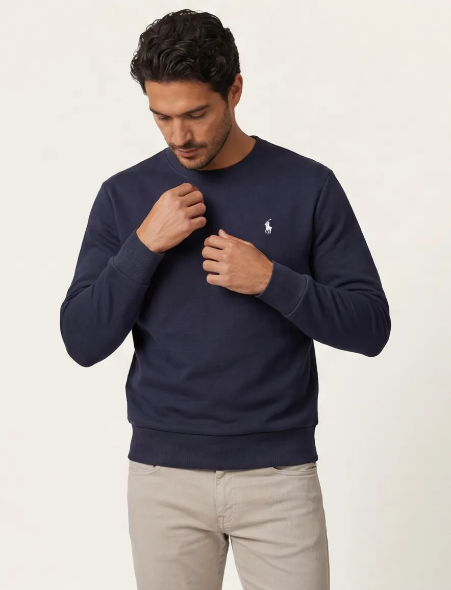 Polo Ralph Lauren sweater zwart effen wijde fit