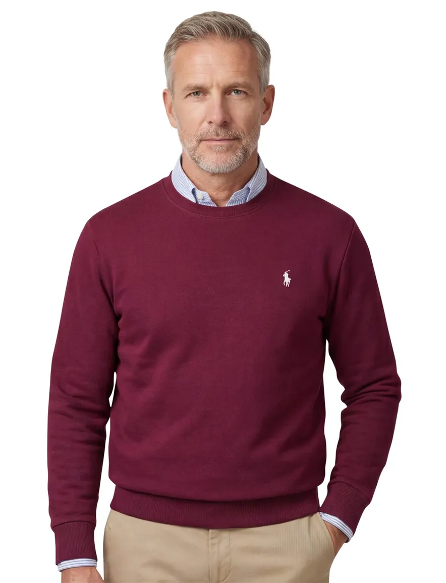 Polo Ralph Lauren sweater rood effen wijde fit katoen