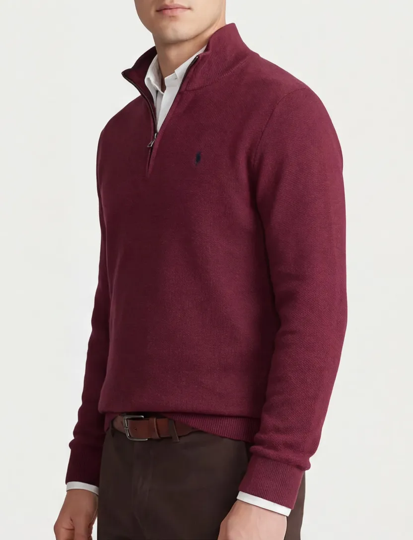 Trui Polo Ralph Lauren half zip classic fit rood
