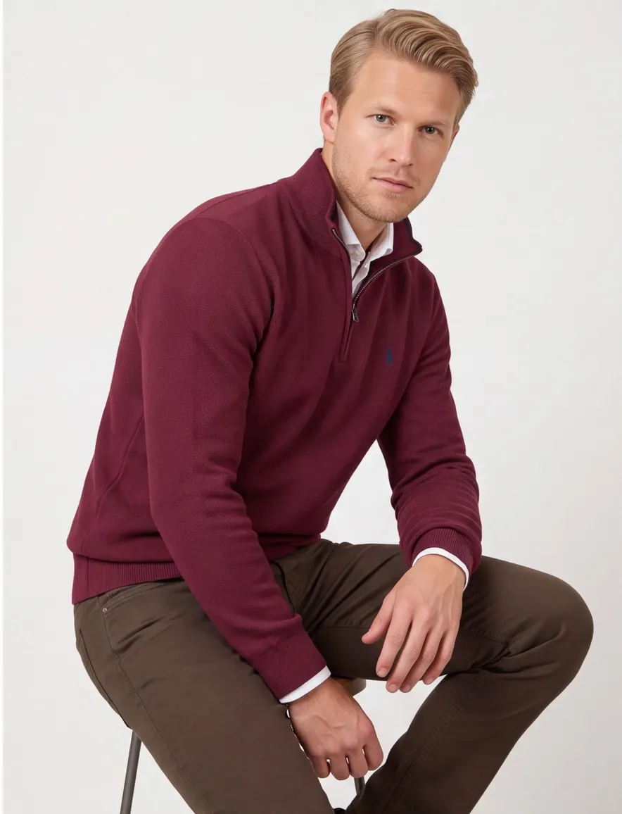 Polo Ralph Lauren half zip classic fit rood