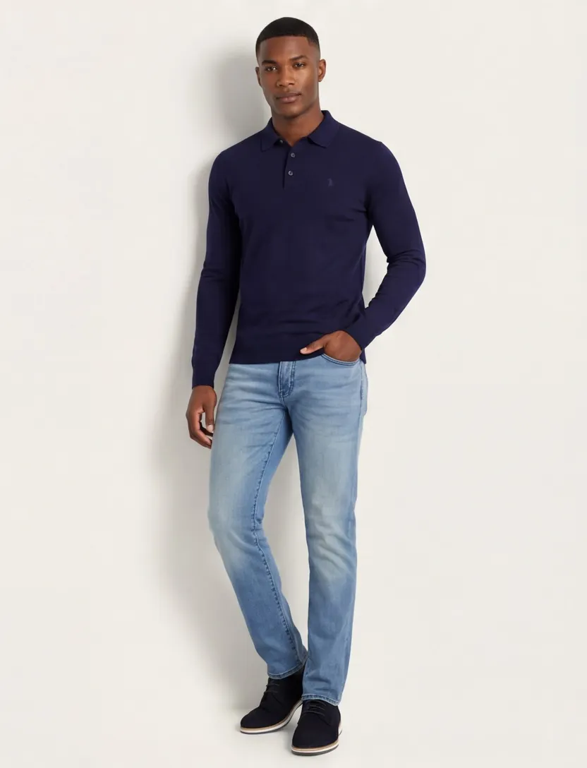 merinowollen trui Polo Ralph Lauren donkerblauw normale fit